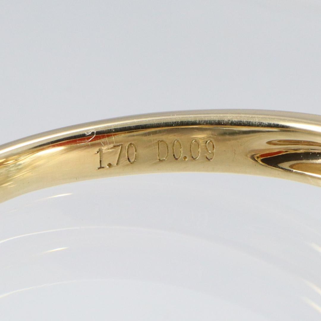 K18サンゴ1.70カラット・ダイヤモンド0.09カラットリング　Size12