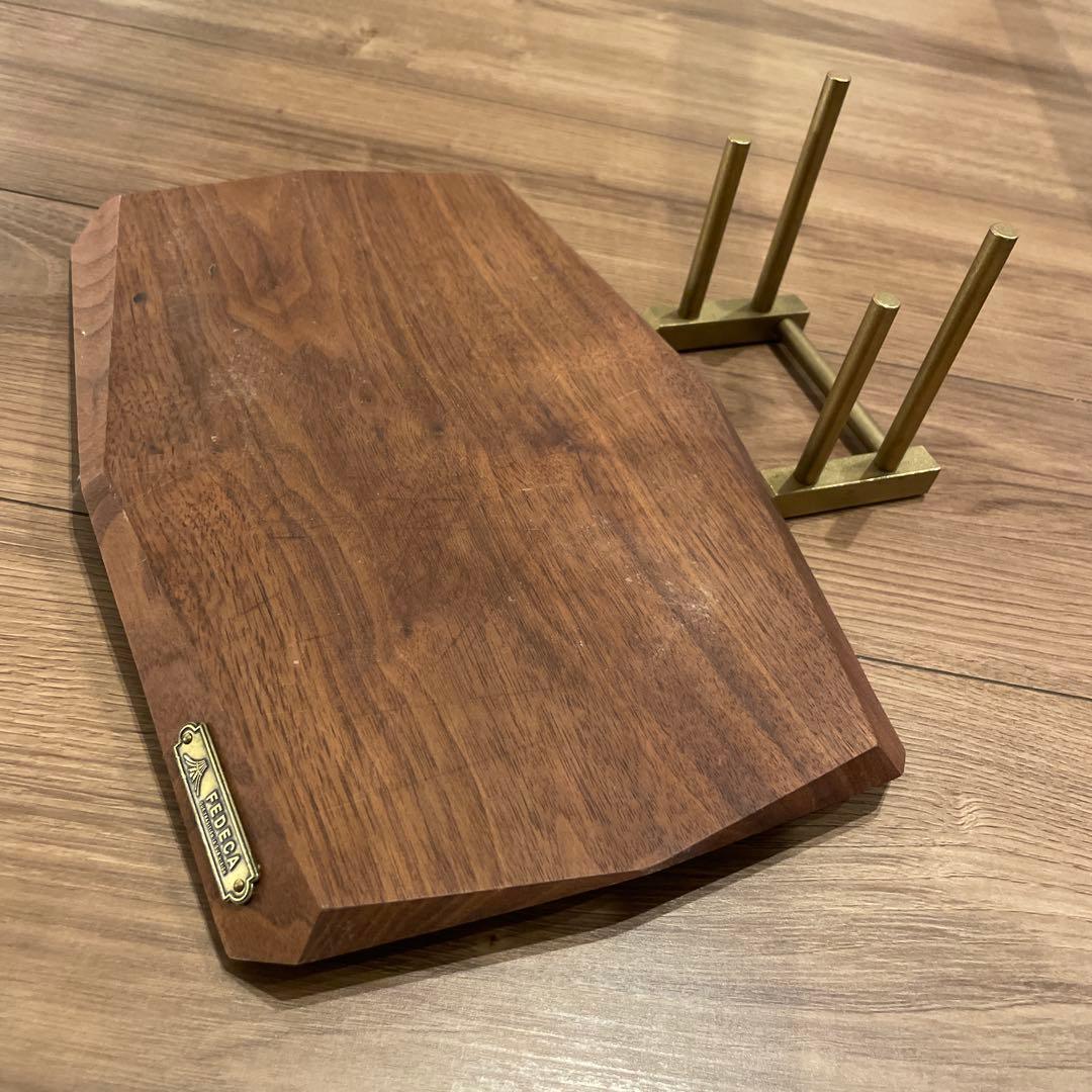 FEDECA カッティングボード　真鍮製スタンド付き