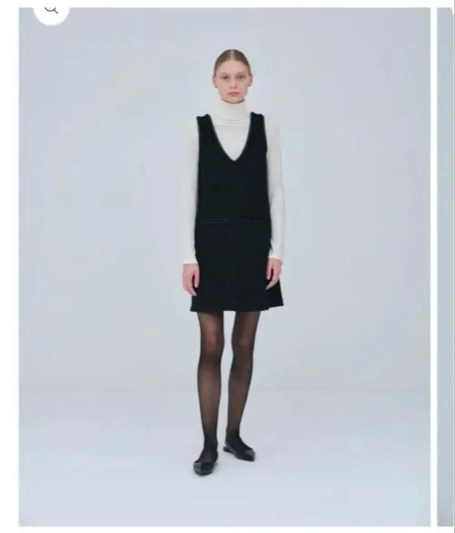 ワンピース laubeblanc LeatherTrimmedWoolJumperDress