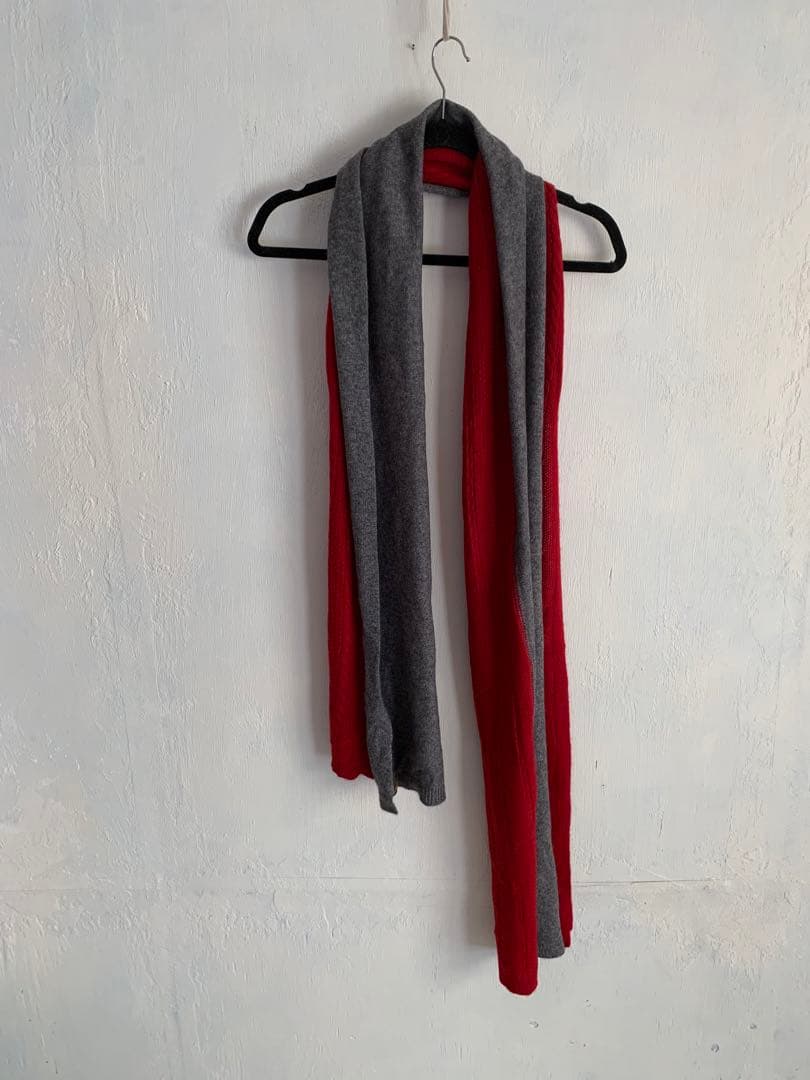 Loro Piana グレー レッド マフラー