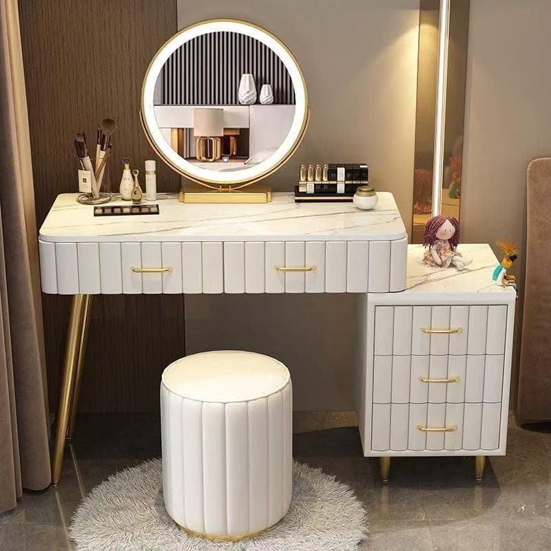 ホワイトドレッサー・鏡台 訳あり品　写真をご確認 108-80-02デスクのみ