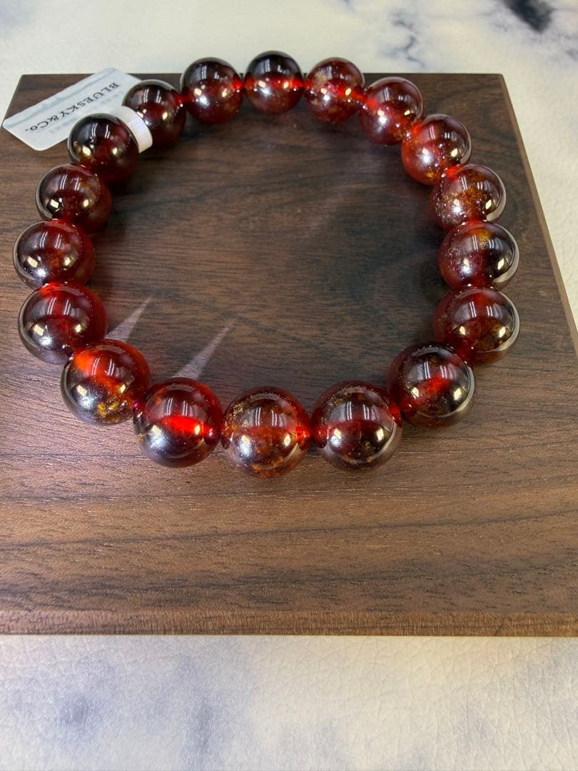 高品質＊美しい天然石　ガーネット　ブレスレット　大玉