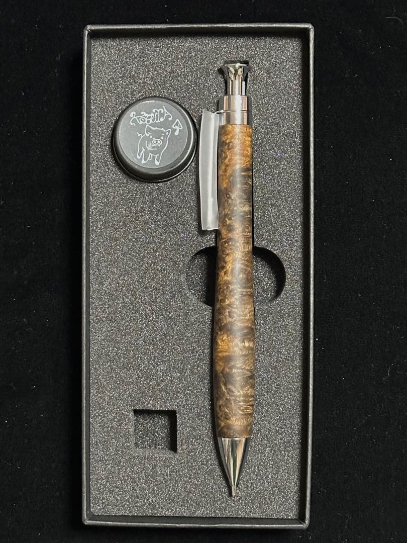 こぶた工房 シャープペンシル 極上花梨瘤 黒瘤 かけあり0.5mm