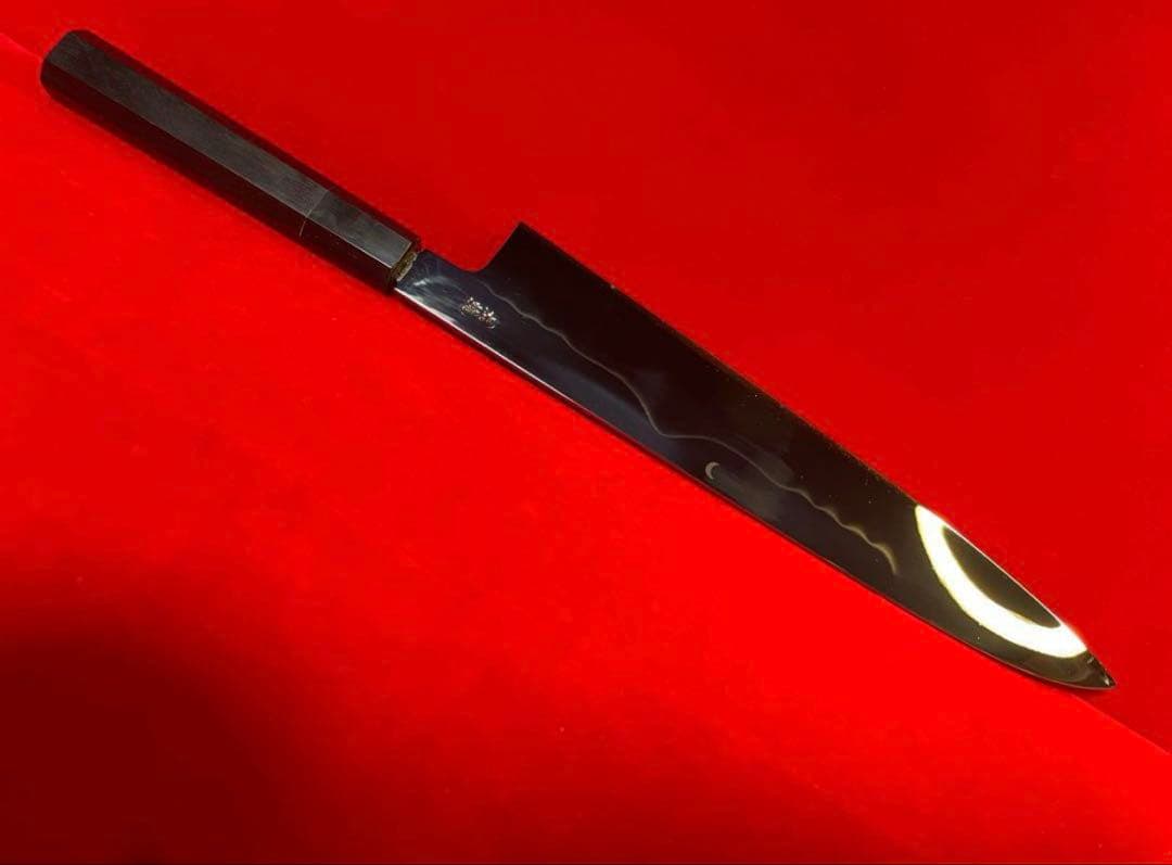 包丁　牛刀　本焼　富士山波紋残月波紋 高級ステンレス