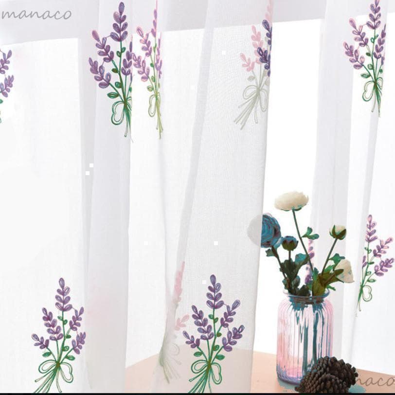 加工4枚クリップ30 刺繍 ラベンダー パープル ホワイト