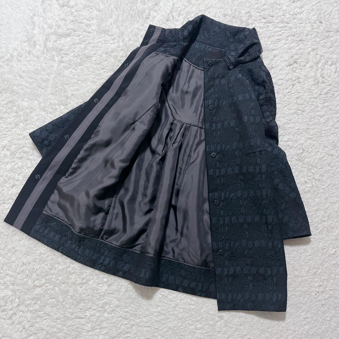 未使用✨SHIATZY CHEN ロングコート　ジャガード　総柄　刺繍　紺