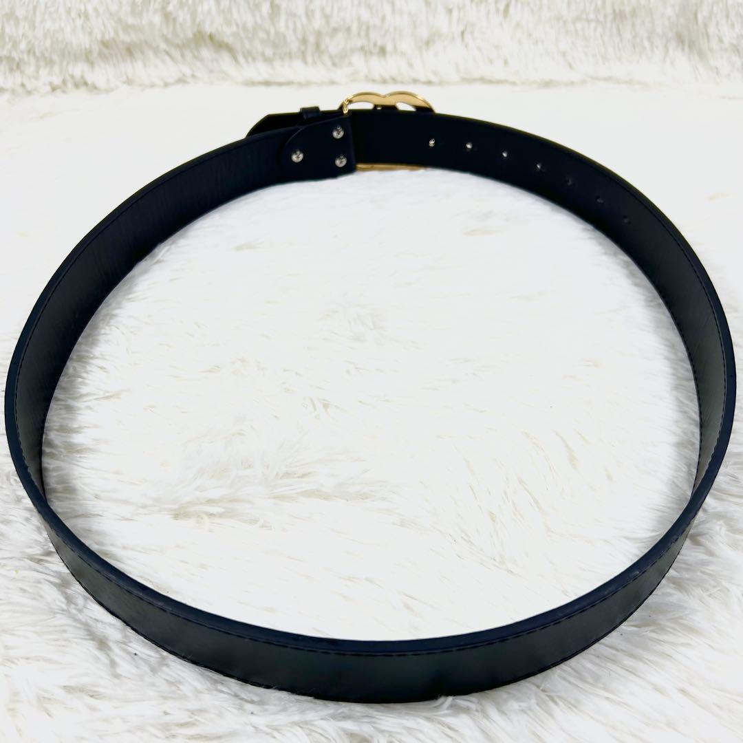 極美品✨GUCCI ベルト 黒 マーモント ゴールド金具 ダブルG