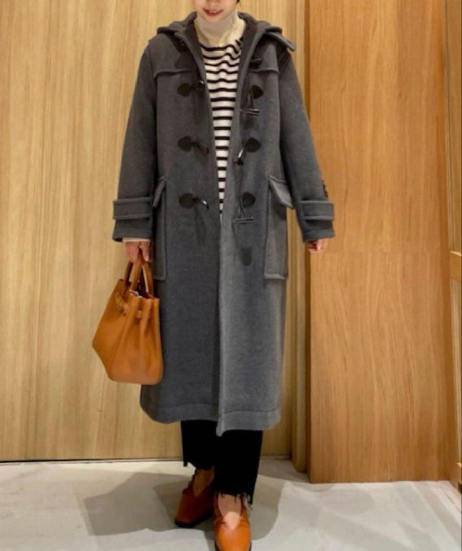 Mila Owen ロング ダッフルコート チャコールグレー