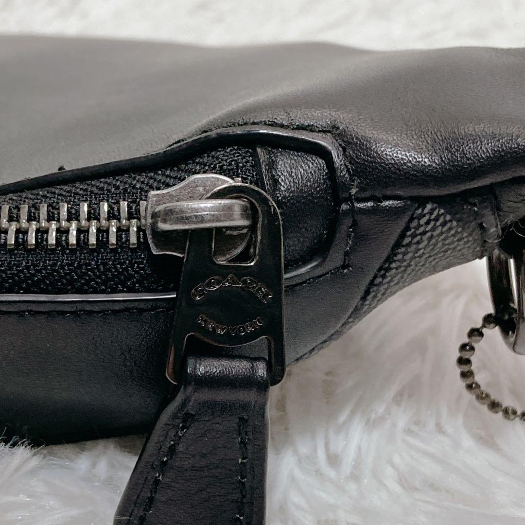 COACH コーチ シグネチャー PVC/レザー ウエストバッグ F84711