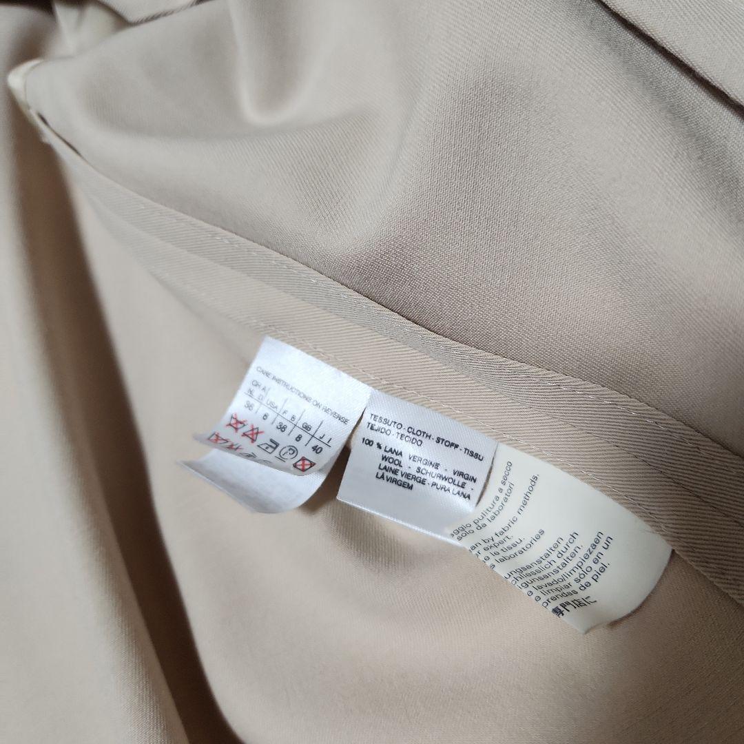 【新品】マックスマーラ白タグバージンウールコートベージュ 40サイズ