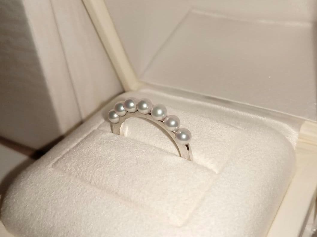 MIKIMOTO ミキモト アコヤ真珠 ベビーパール リング K18WG 15号