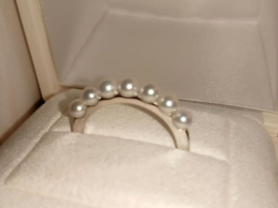 MIKIMOTO ミキモト アコヤ真珠 ベビーパール リング K18WG 15号