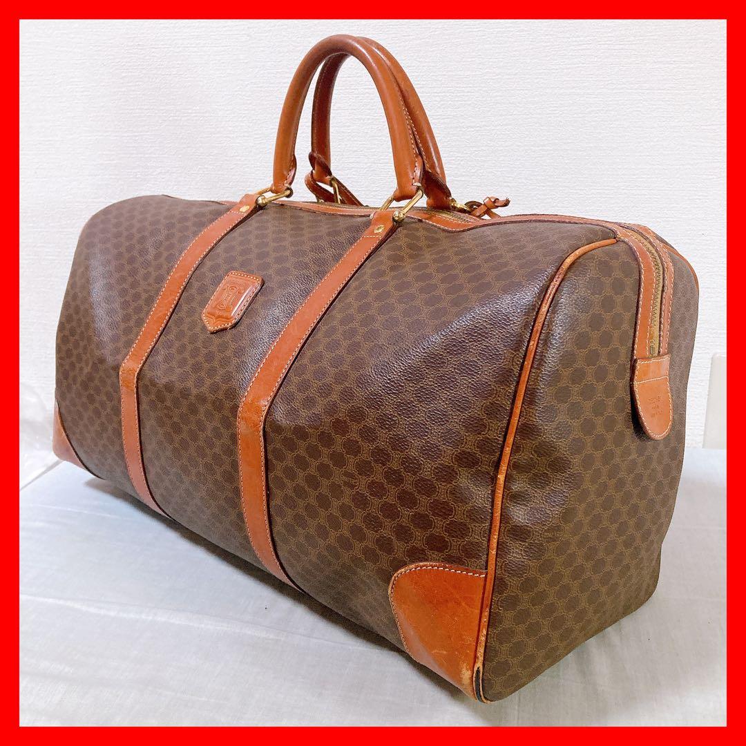 444 セリーヌ　ボストンバッグ　マカダム　ハンドバッグ　ブラウン