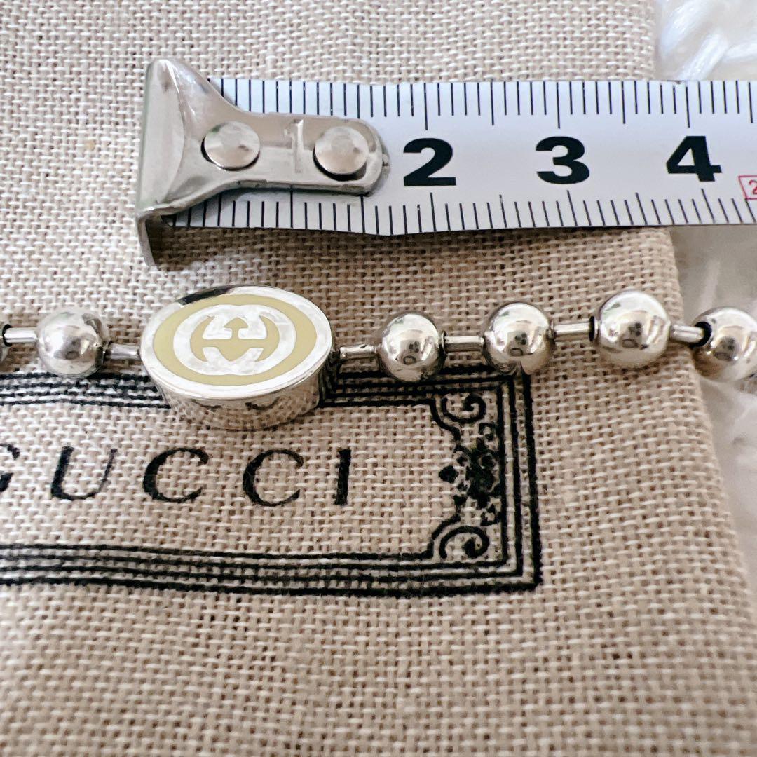 希少✨極美品 グッチ インターロッキングG ボールチェーン ネックレス エナメル
