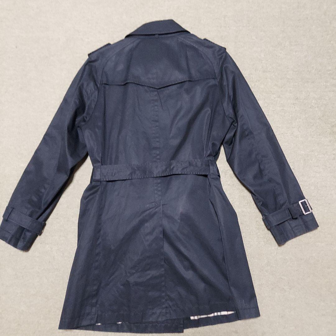 バーバリーブラックレーベル トレンチコート ノバチェック ダブル ベルト 黒 M