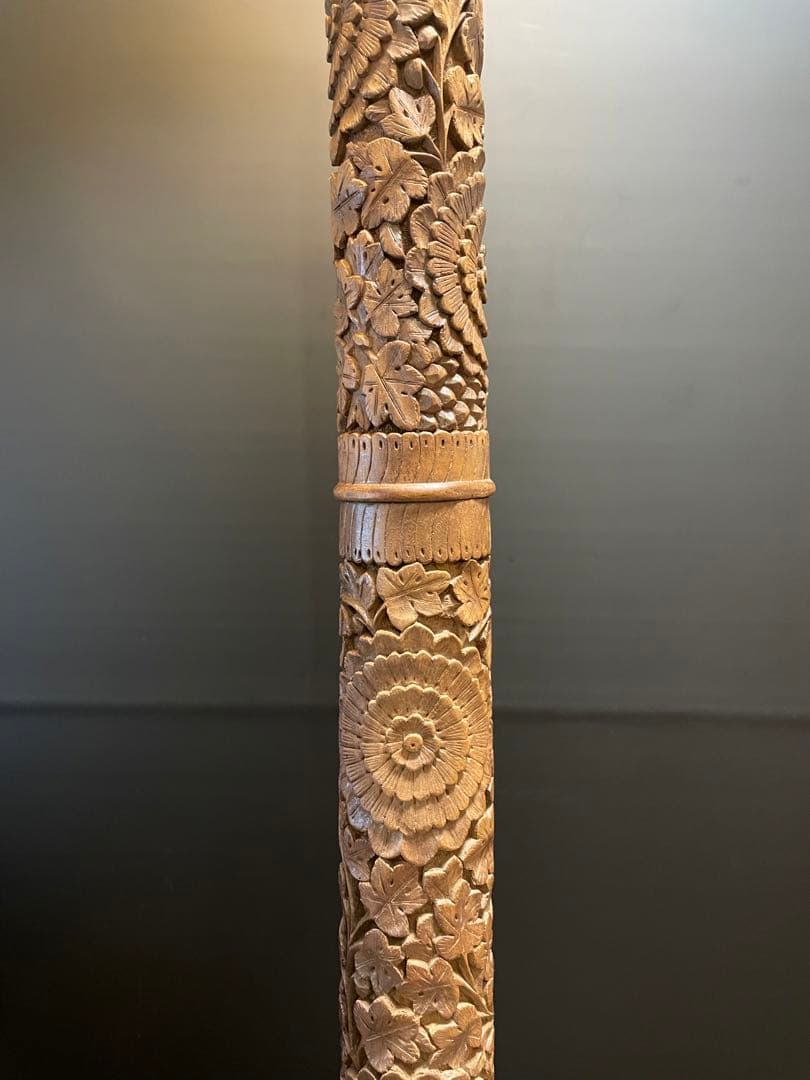 アンティーク　フロアランプ フロアライト　木彫