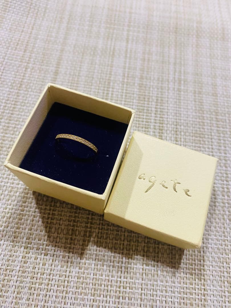 agete ハーフエタニティリング 14号 K18 ゴールド アガット