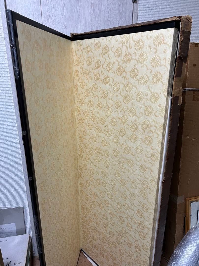 茶道具 水屋屏風 屏風 4枚折 間仕切