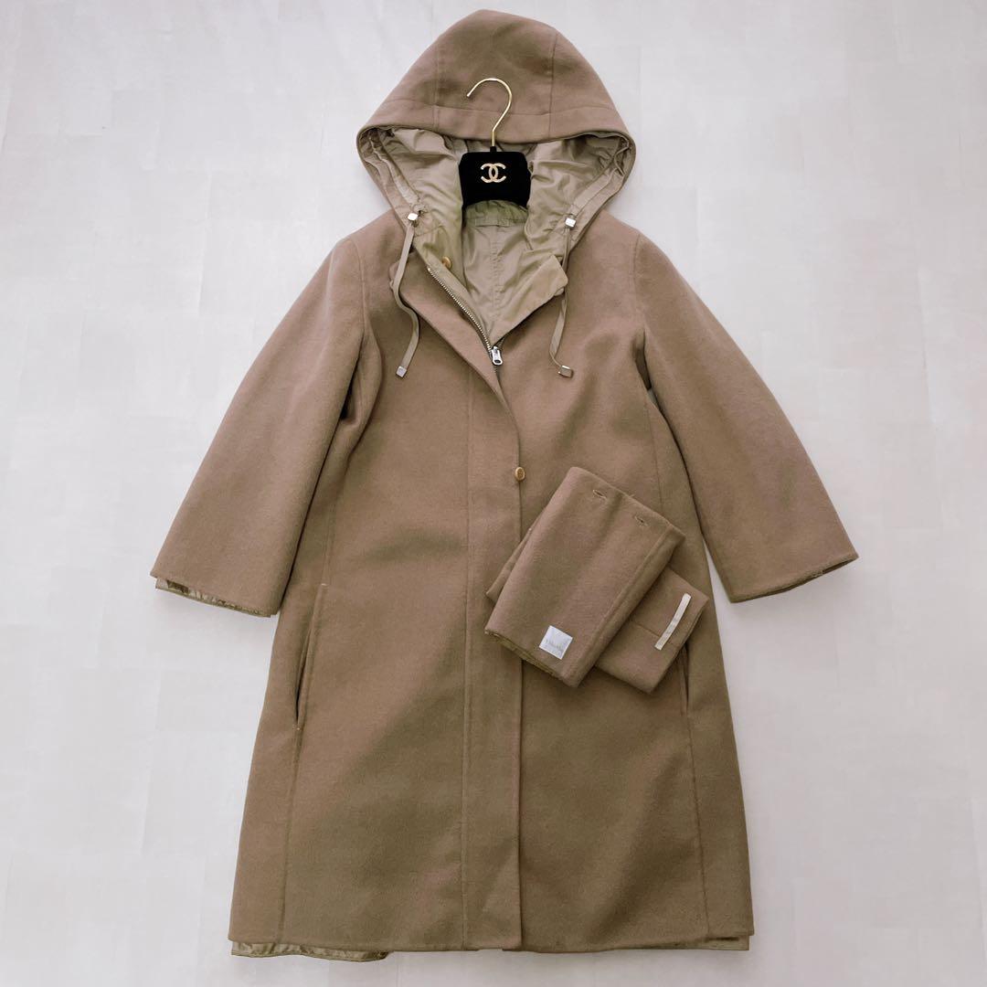 MaxMara✨クチートアマーノ リバーシブルフーデットコート ロゴ 付け袖 M