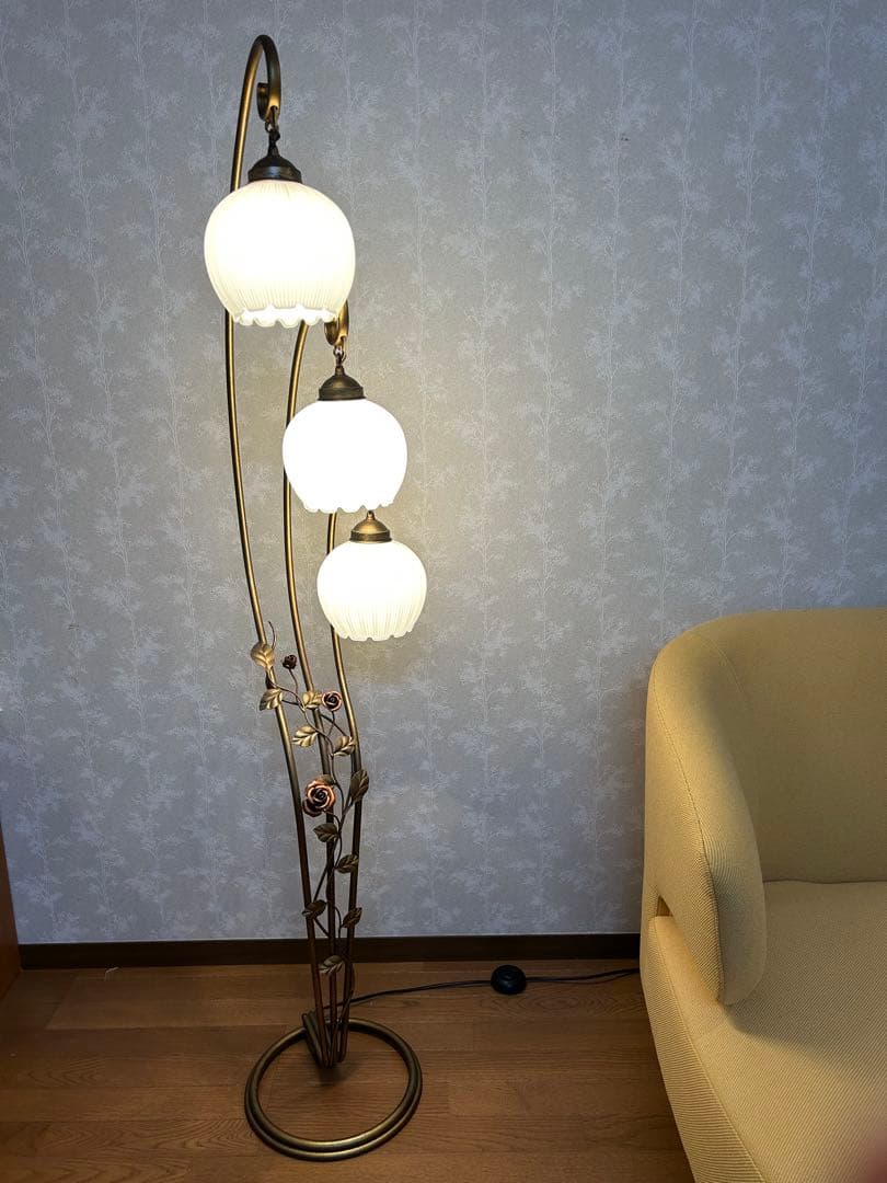 【専用】bika　レトロアンティーク フロアランプ 3灯