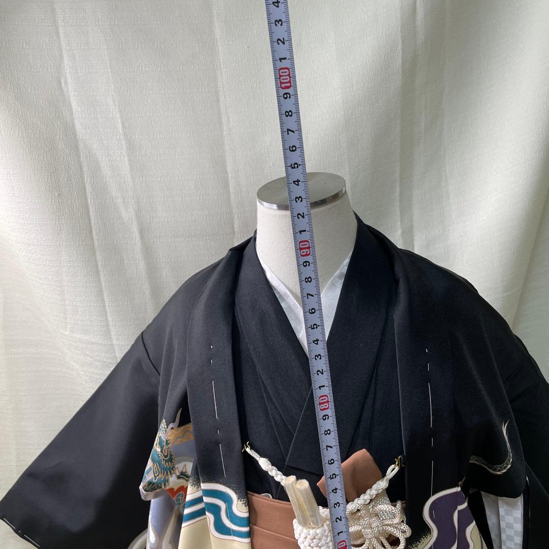 黒地龍と兜伝統柄☆七五三　男の子　５歳着物セット
