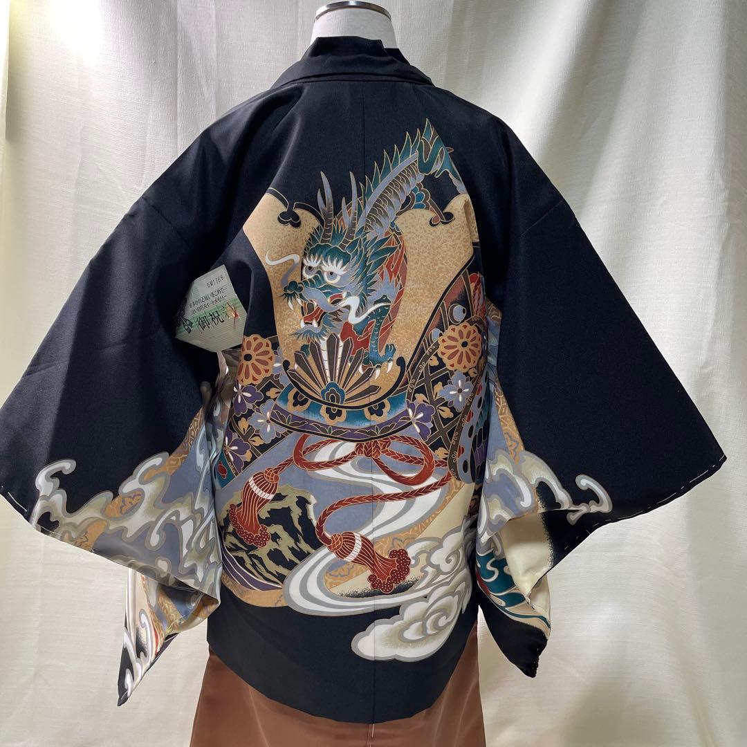 黒地龍と兜伝統柄☆七五三　男の子　５歳着物セット