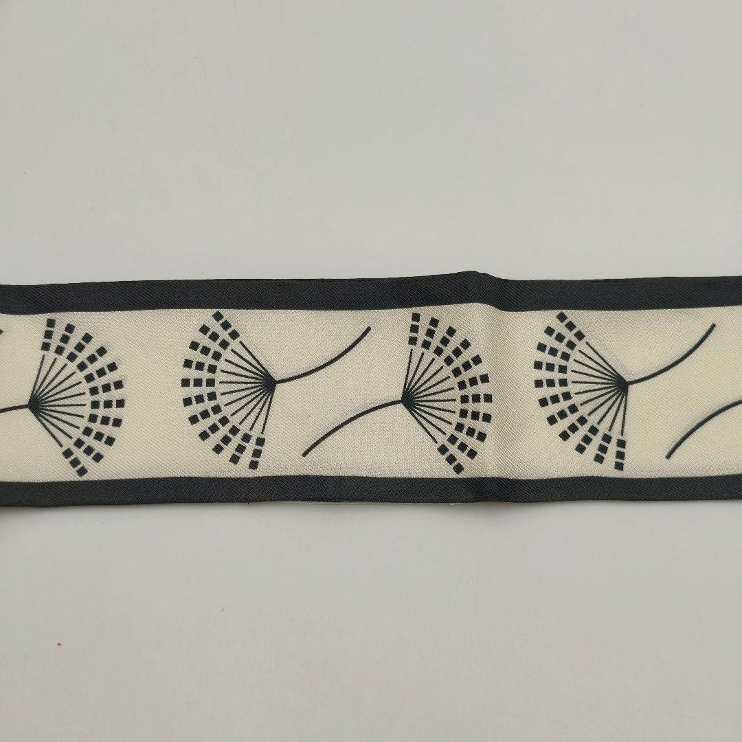 【美品】 ヴァレクストラ Valextra フラワー シルク バンド モノクロ