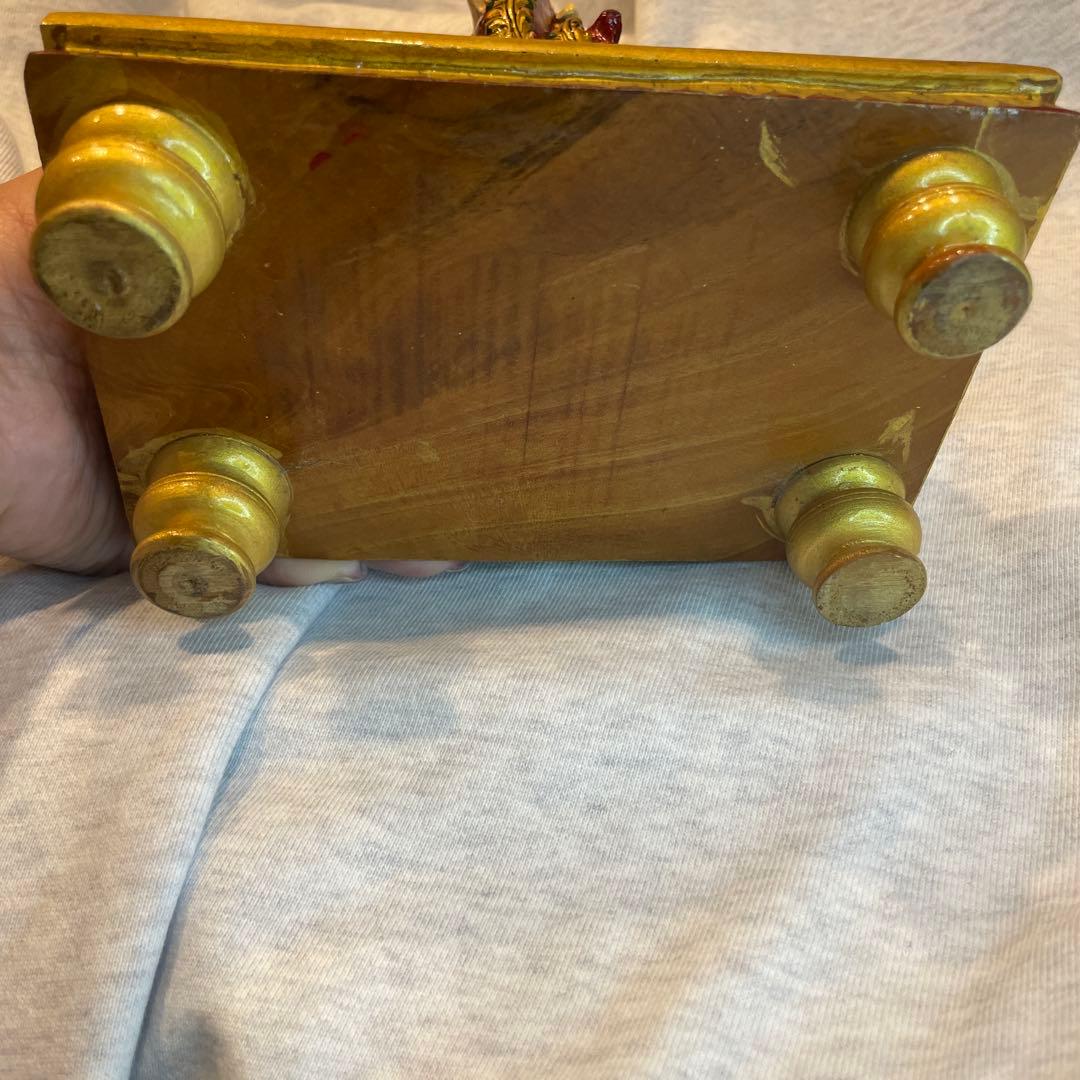 【呪物】ガネーシャ像 赤と金 約20cm インテリア置物