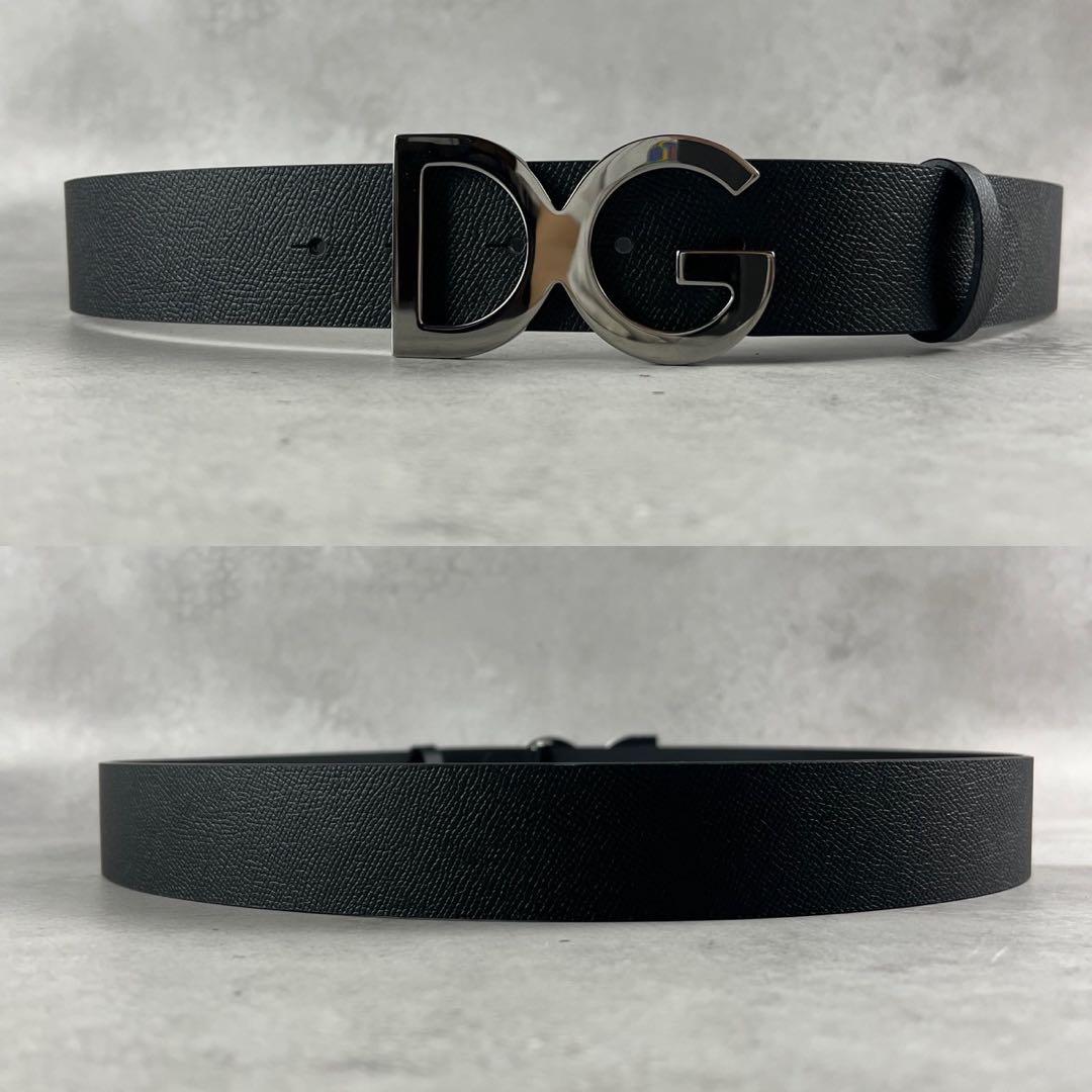 銀次様　ドルチェアンドガッバーナ　ベルト　DG レザー　ロゴ　シルバー