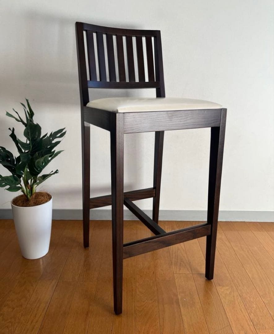 ロックストーン　ハイチェア　② 岩倉榮利　カウンターチェア　本革　モダン 美品