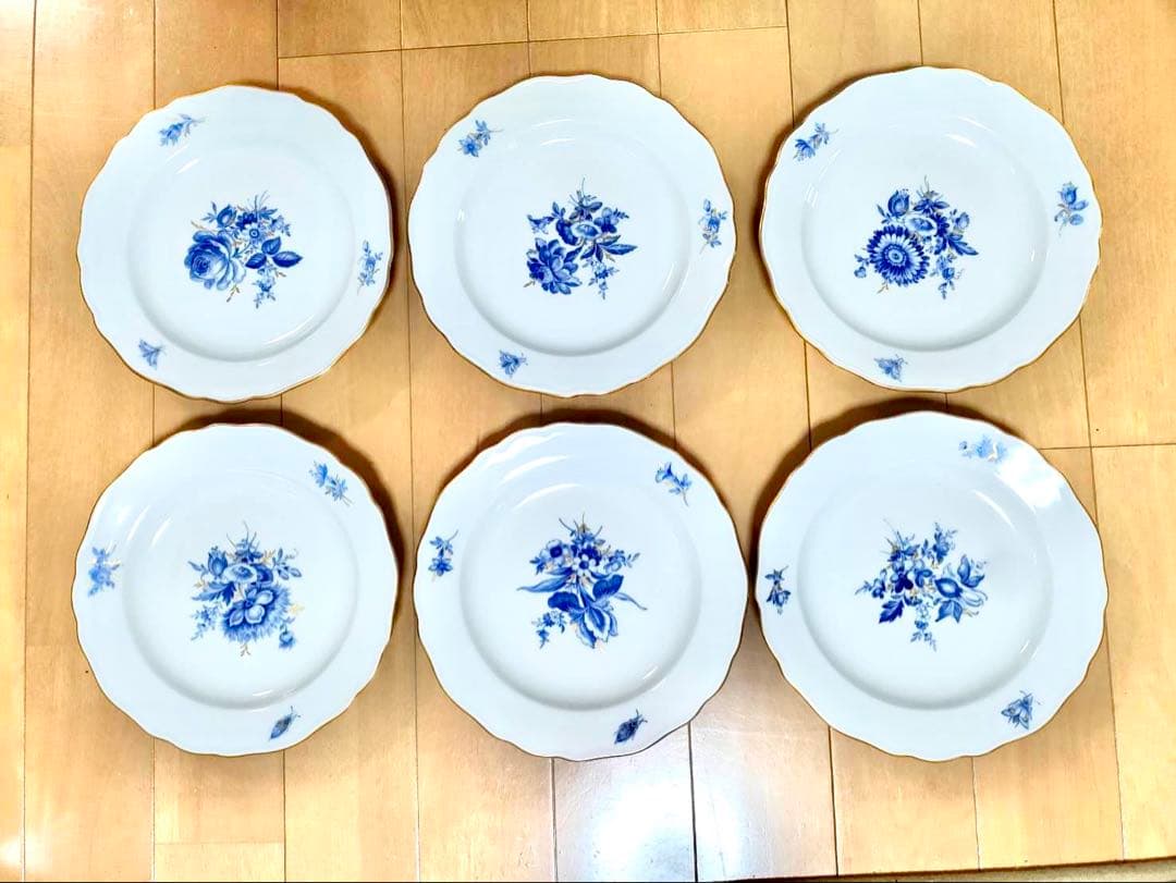 マイセンAguadilla 青い花柄 皿 6枚セット