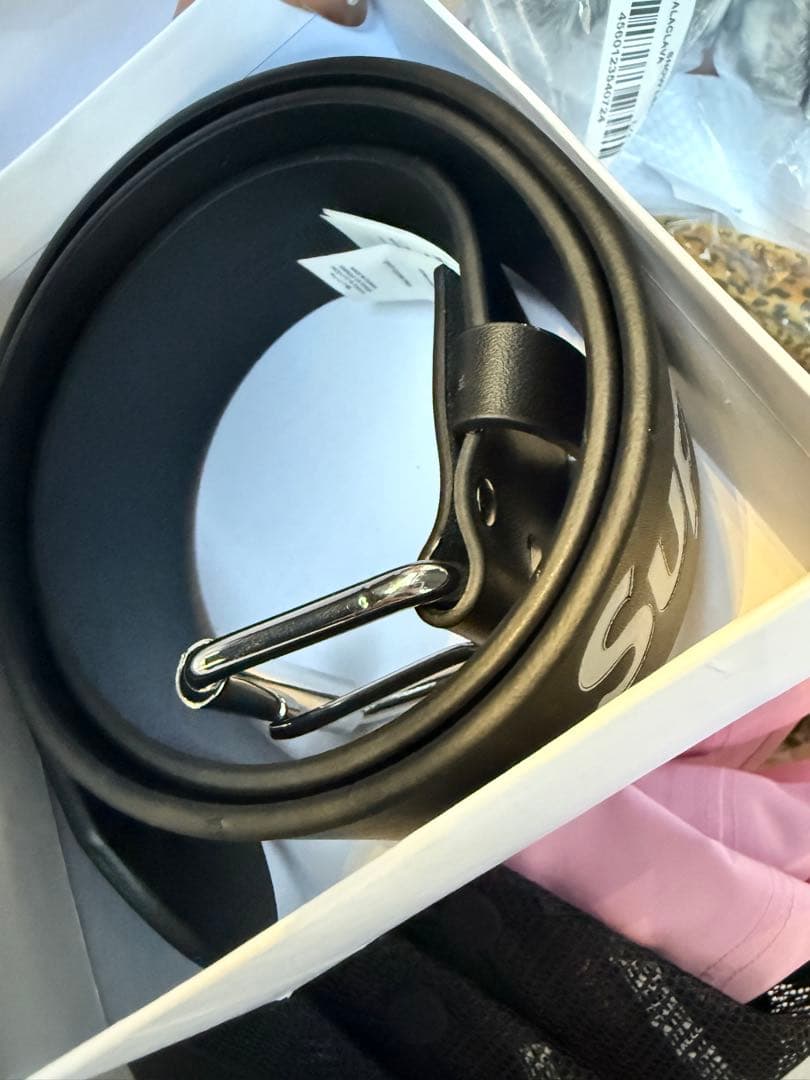 REPEAT LEATHER BELT ブラック M