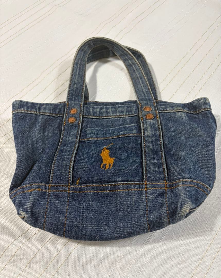 ポロラルフローレン　ミニトートバック　デニム生地