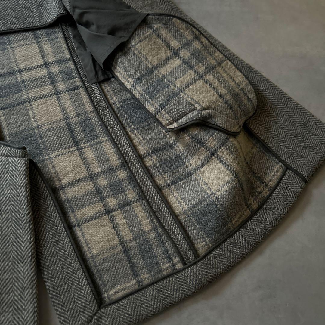 MARGARET HOWELL ヘリンボーン チェスターコート　比翼ボタン