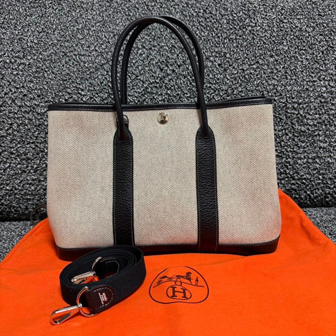HERMES ガーデンパーティ36 PM トワルアッシュ ショルダーバッグ