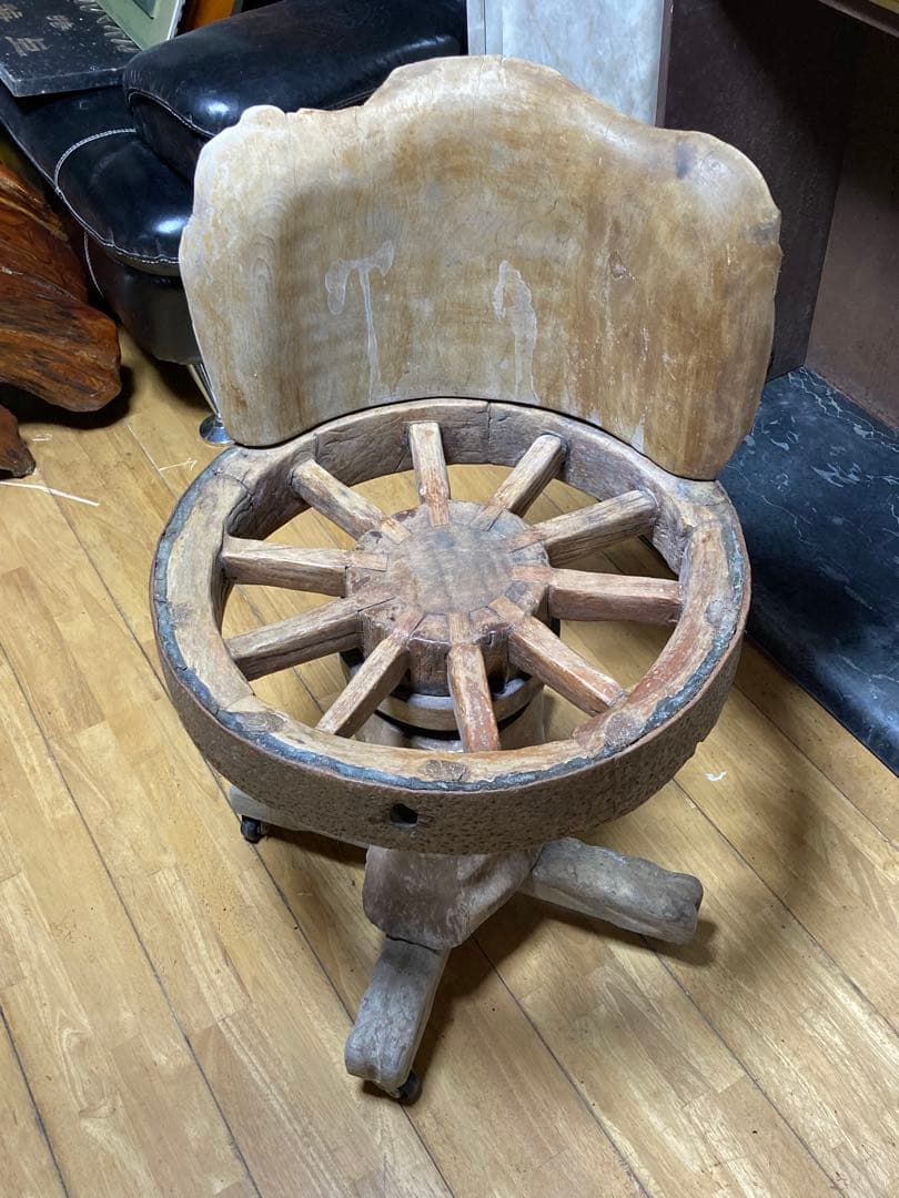 車輪型 椅子 チェア 木製 No.1
