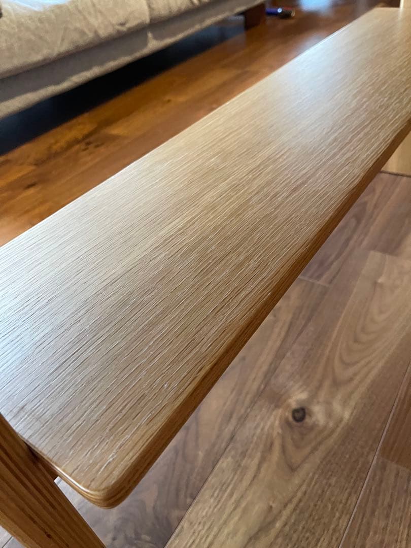 無印良品　木製 ダイニングテーブル リビングテーブル 棚付き ナチュラル　完成品