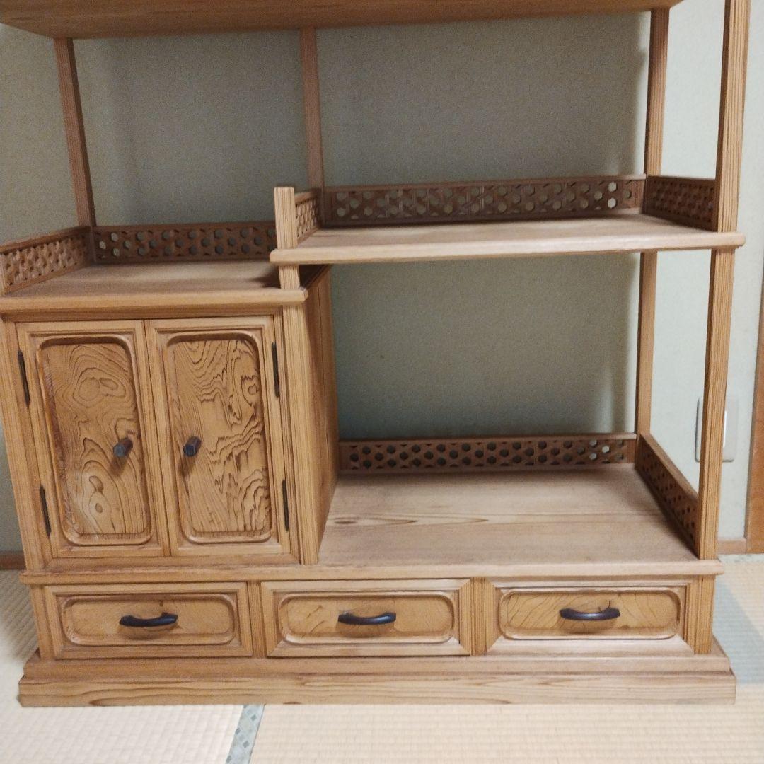 木製　秋田杉　茶棚　 引き出し付き