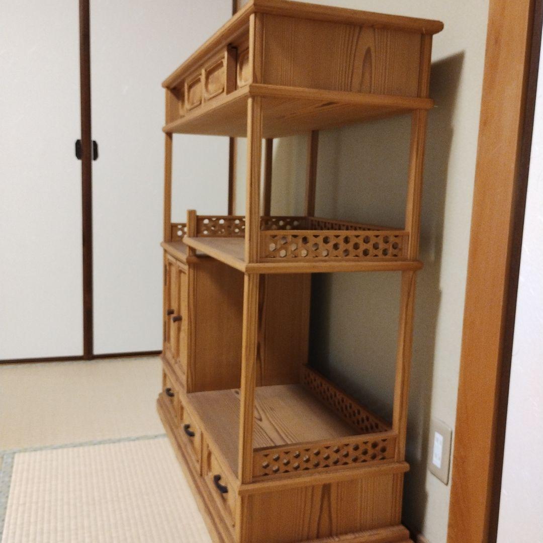 木製　秋田杉　茶棚　 引き出し付き
