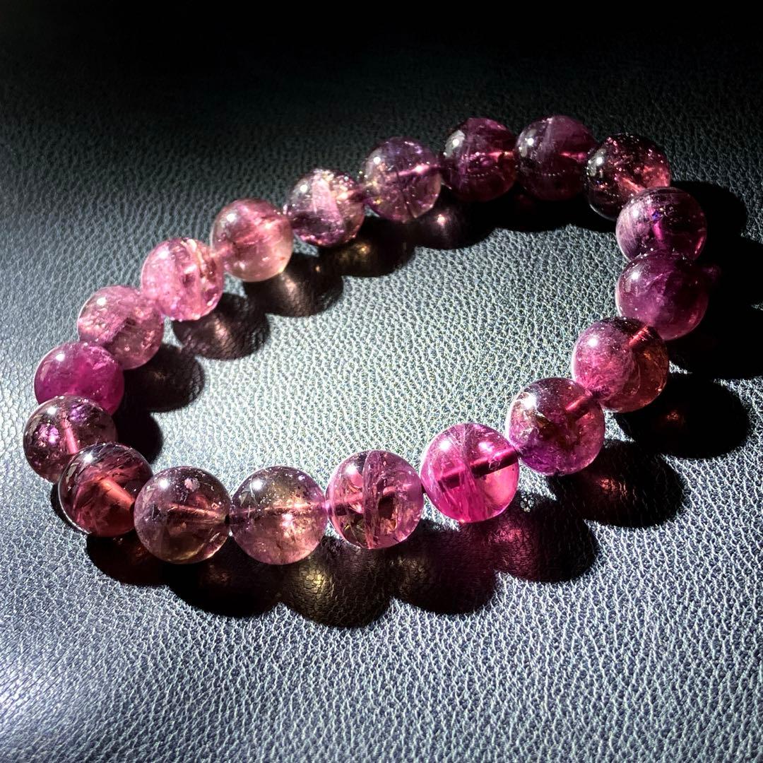 天然石 ルベライト ピンクトルマリン ブレスレット キャッツ 10ミリ玉 高品質