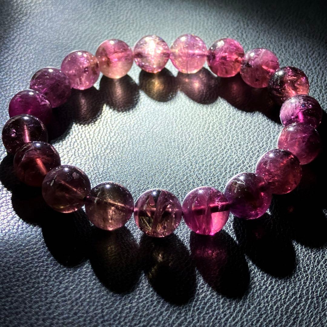 天然石 ルベライト ピンクトルマリン ブレスレット キャッツ 10ミリ玉 高品質