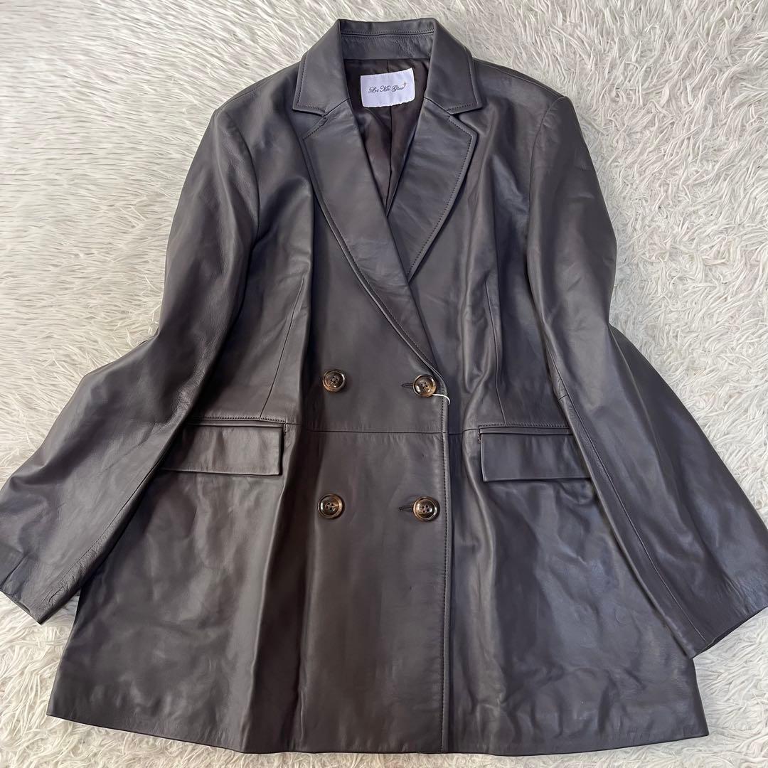 【新品未使用】レットミーグロウ　QVC ラムレザー　ダブルコート　希少サイズ