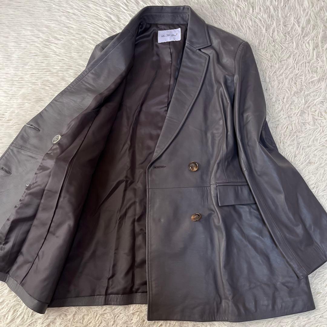 【新品未使用】レットミーグロウ　QVC ラムレザー　ダブルコート　希少サイズ