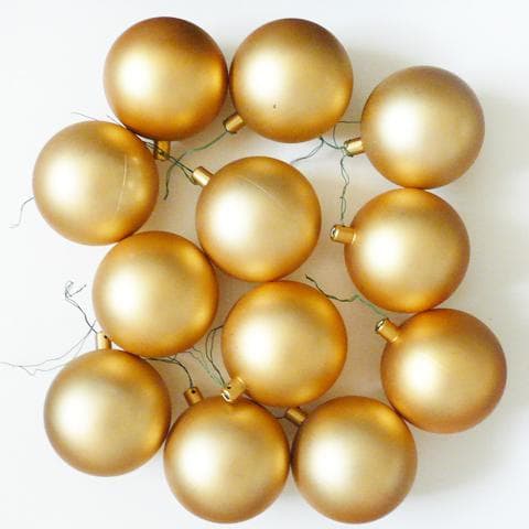 クリスマスオーナメント フロストゴールド ボール49個 直径8cm