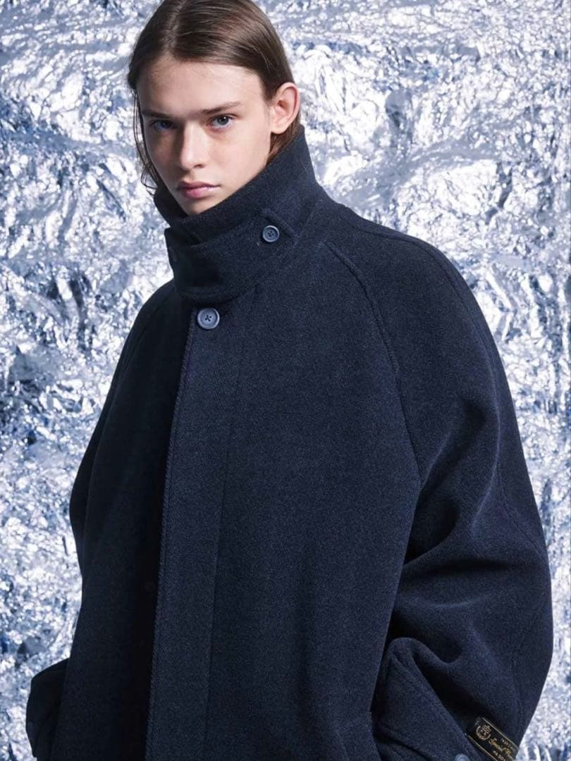 メゾンスペシャル インポートファブリックウールプライムオーバーステンカラーコート