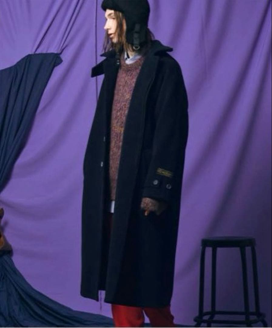 メゾンスペシャル インポートファブリックウールプライムオーバーステンカラーコート