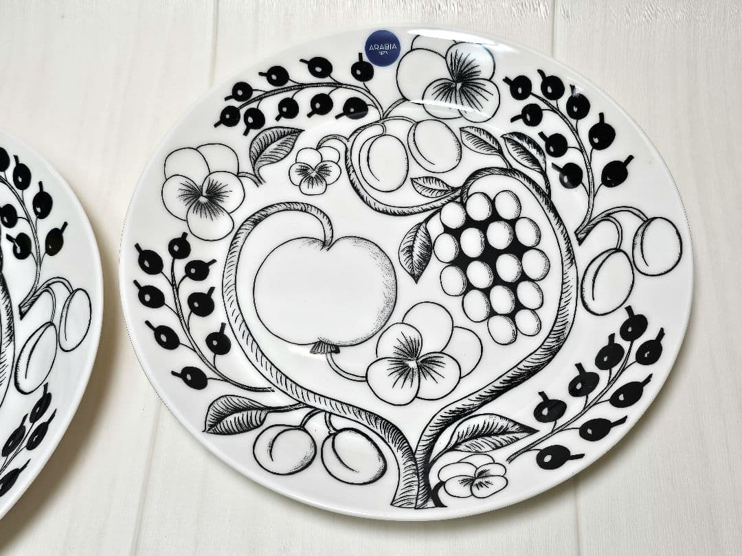 ARABIA パラティッシ ブラック 21cm プレート 2枚セット