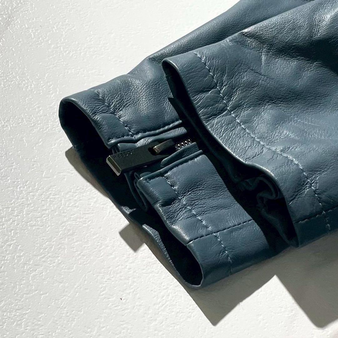 未使用タグ付✨JOSEPH スタンドカラー シングルライダースジャケット 羊革