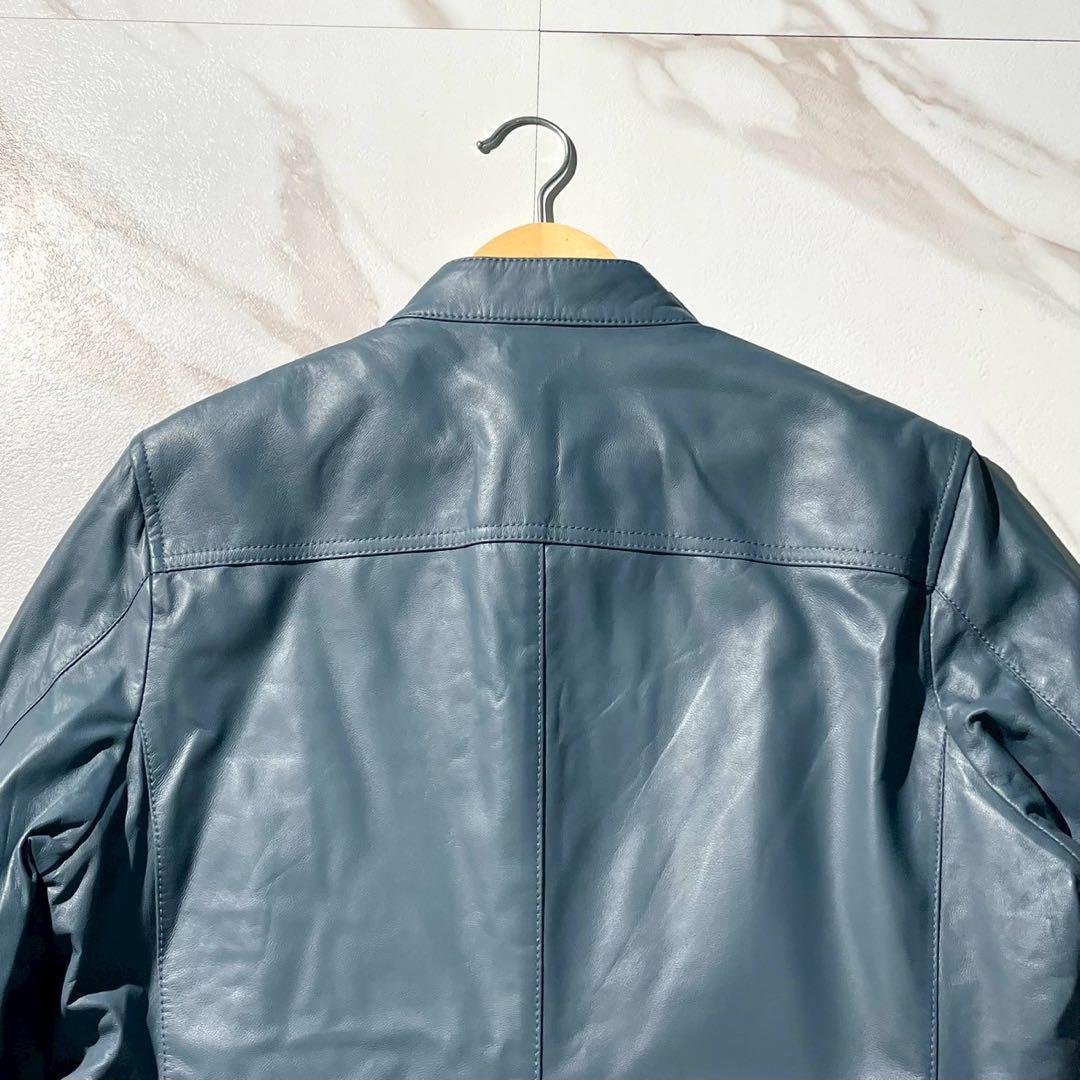 未使用タグ付✨JOSEPH スタンドカラー シングルライダースジャケット 羊革