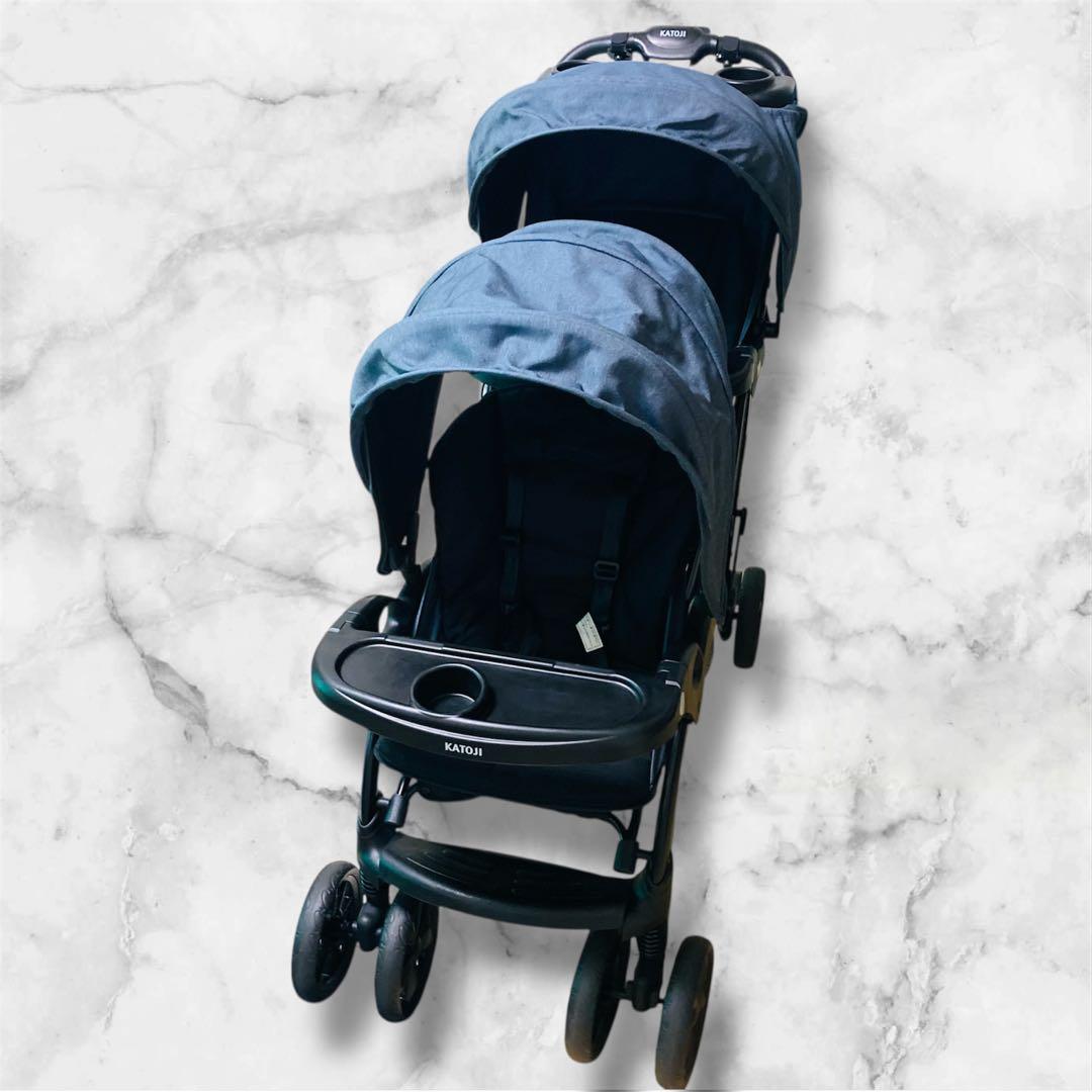 KATOJI カトージ 二人乗りベビーカー 二人でゴーDX デニム